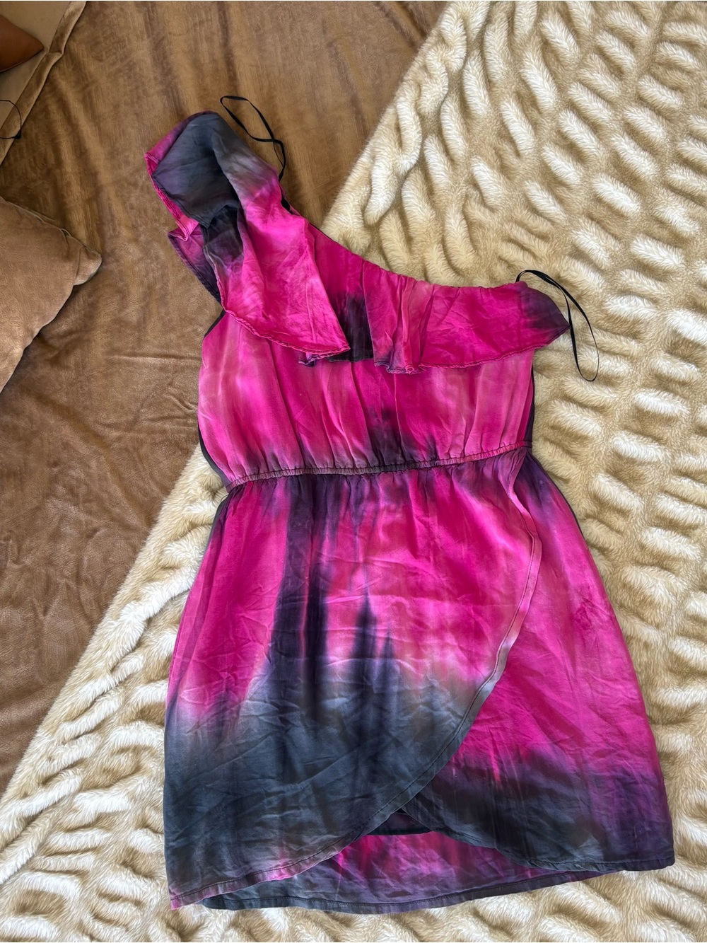 Olive & Oak Pink and Black Tie-Dye dress